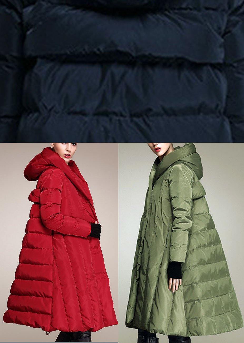 Elegant Mulberry Button drawstring Thick Winter Duck Down Down Coat - Omychic