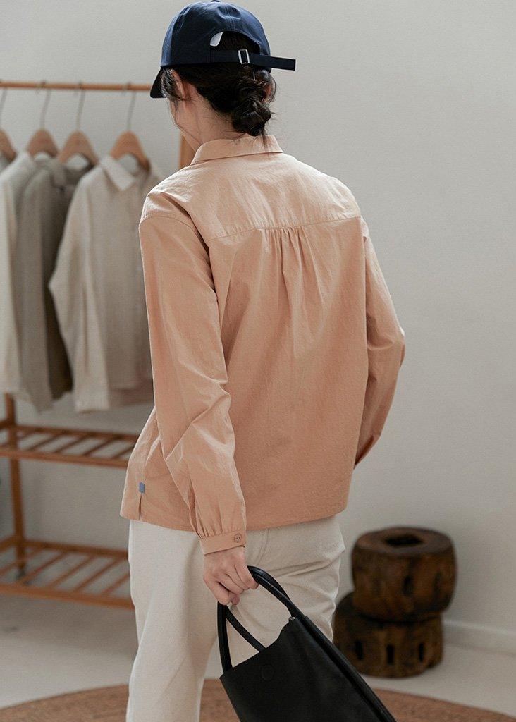 Elegant Pink Clothes Lapel Cinched Spring Top - Omychic