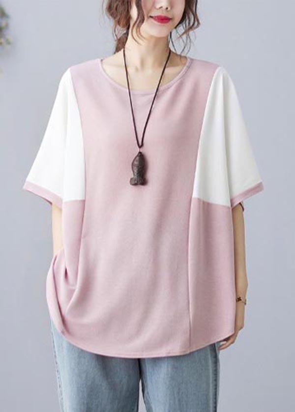 Elegant Pink O-Neck Half Sleeve Summer Blouse Top - Omychic