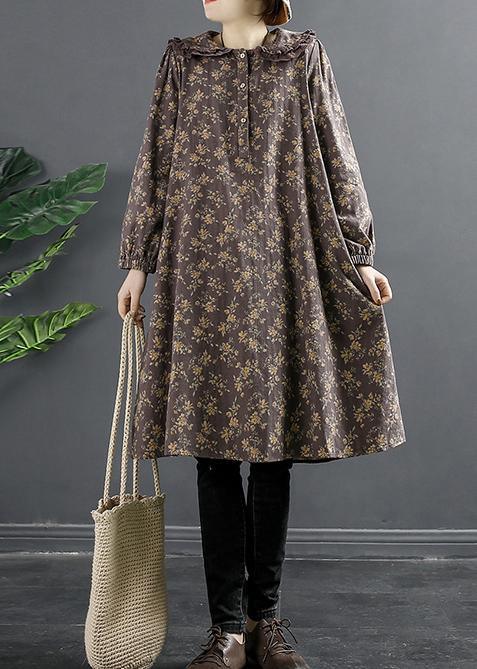 Elegant Pocket Spring Long Sleeve lavender Dress - Omychic