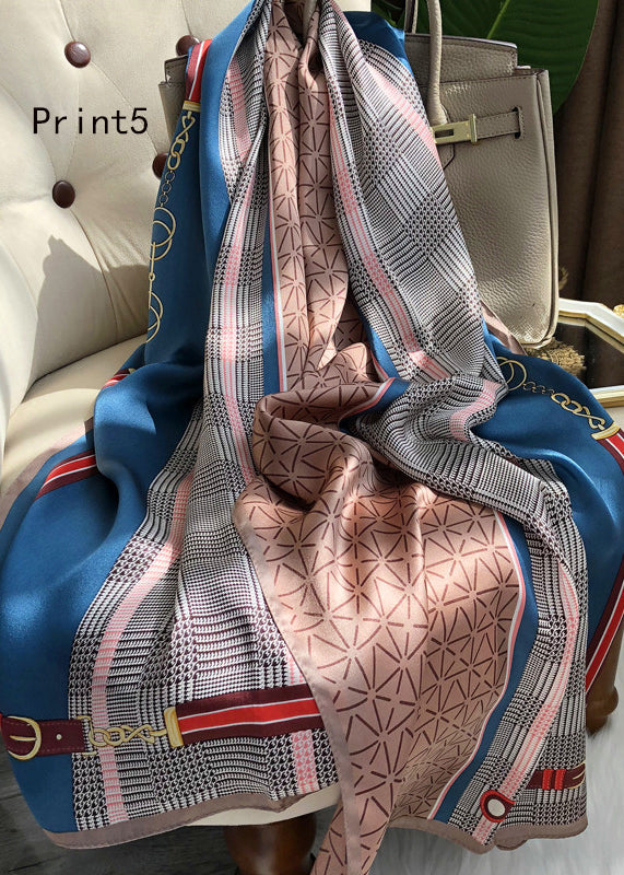 Elegant Print Spring And Autumn Silk Scarf