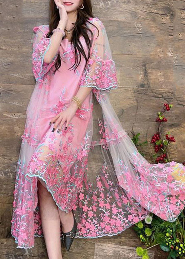 Elegant Yellow Hooded Embroideried Patchwork Tulle Two Pieces Set Summer