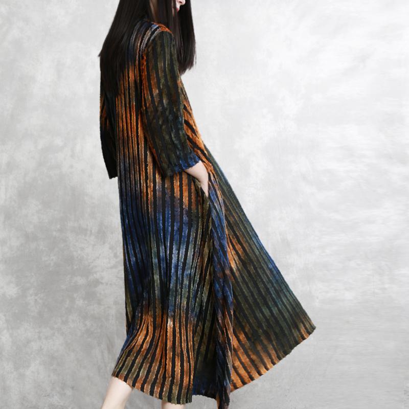 Elegant asymmetric hem cotton Robes Metropolitan Museum Sleeve black Maxi Dress spring - Omychic