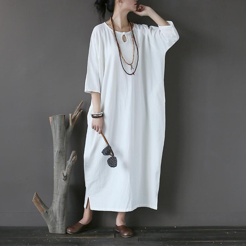 Elegant o neck half sleeve cotton spring Robes Photography purple Dresses - Omychic