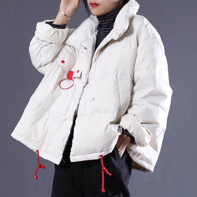 Elegant white Outfits oversize stand collar thick quilted coat Elegant double breasted down coats - Omychic