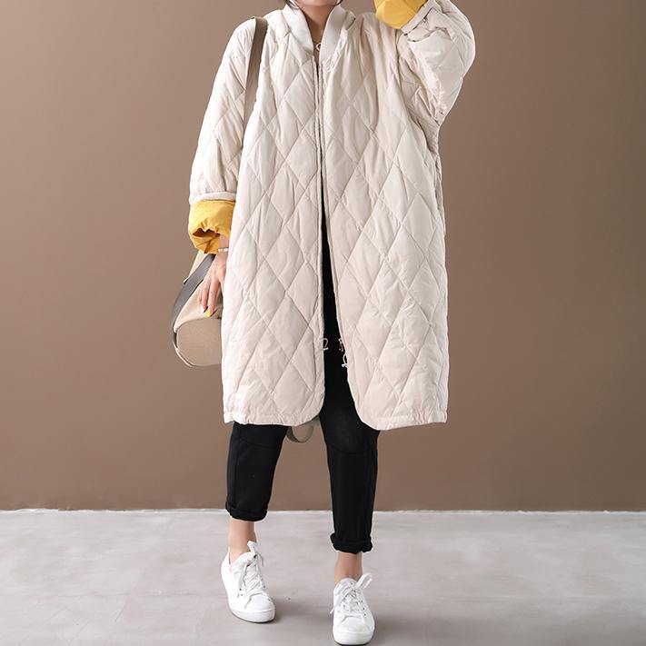 Elegant white down jacket woman casual winter jacket winter coats zippered - Omychic