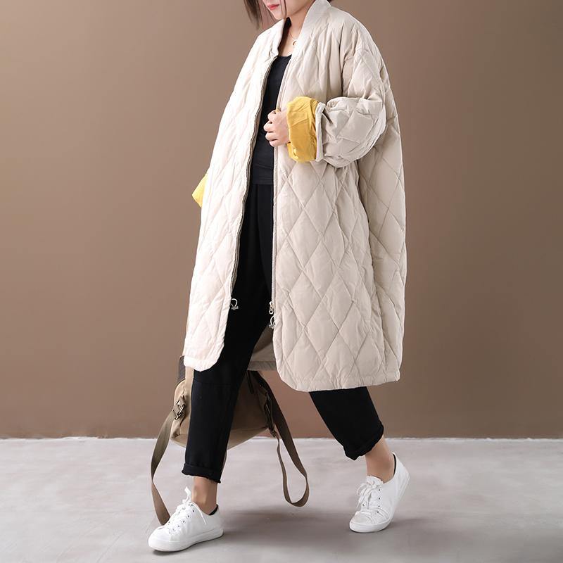 Elegant white down jacket woman casual winter jacket winter coats zippered - Omychic