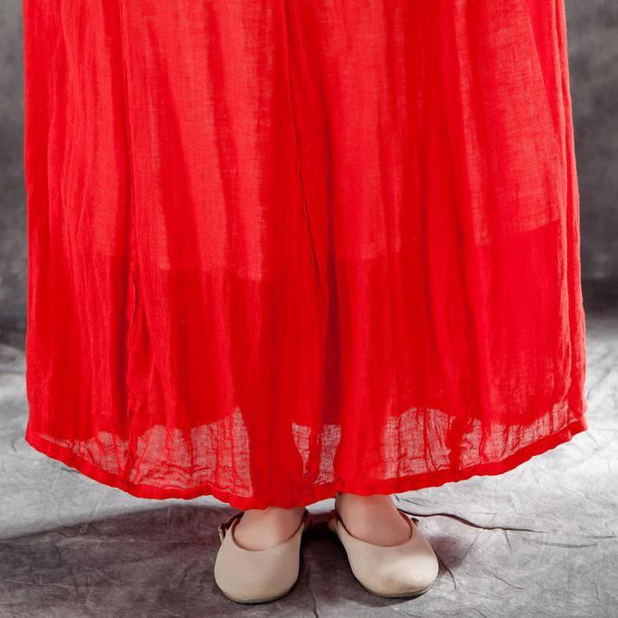 Elegant linen skirt oversized Women Casual Drawstring Ankle Length Lining Skirts - Omychic