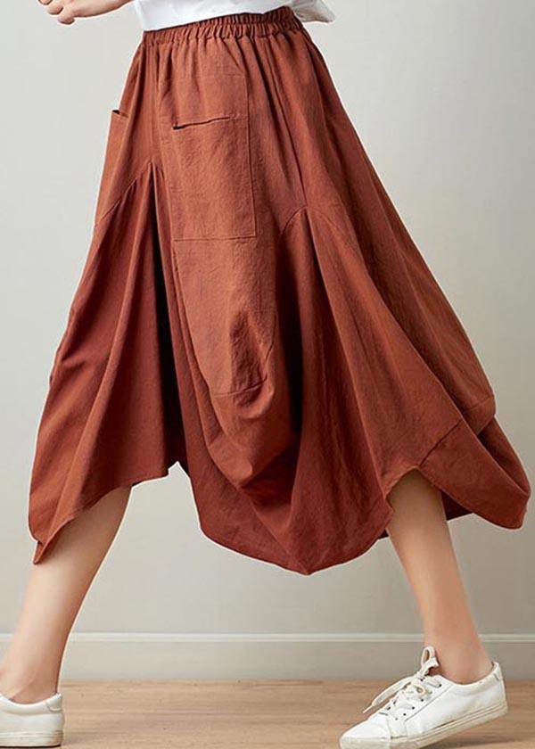 Fashion Black Plaid Cotton Linen lantern Skirts Summer - Omychic