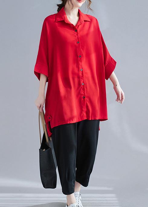 Fashion Red Asymmetrical Coat - Omychic