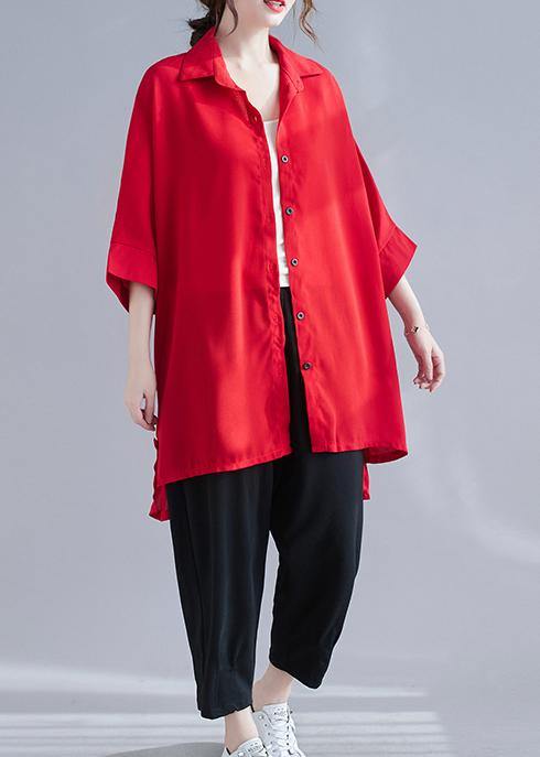 Fashion Red Asymmetrical Coat - Omychic