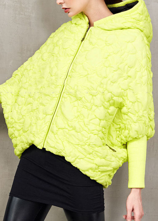 Fashion Yellow Zip Up Cloak Duck Down Winter down coat