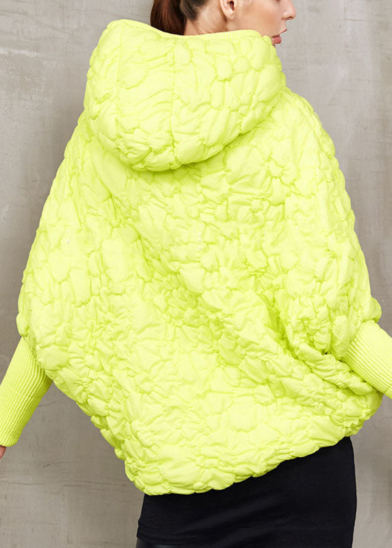 Fashion Yellow Zip Up Cloak Duck Down Winter down coat