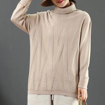 Fashion whiter clothes For Women wild fall fashion high neck knitted blouse - Omychic