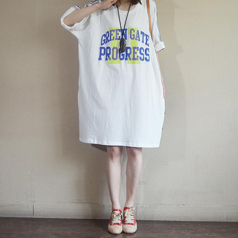 Fashion Casual Loose Letter Cotton Dress - Omychic