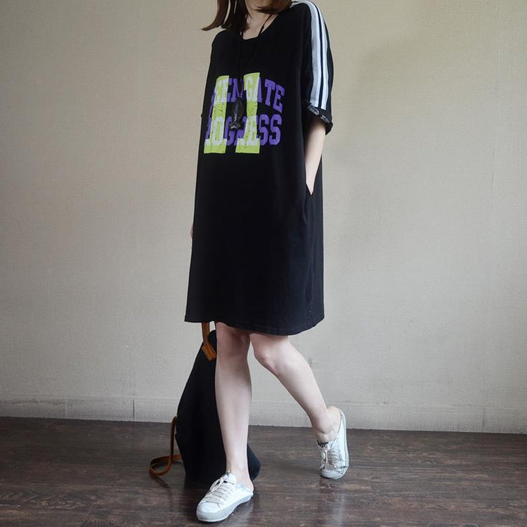 Fashion Casual Loose Letter Cotton Dress - Omychic