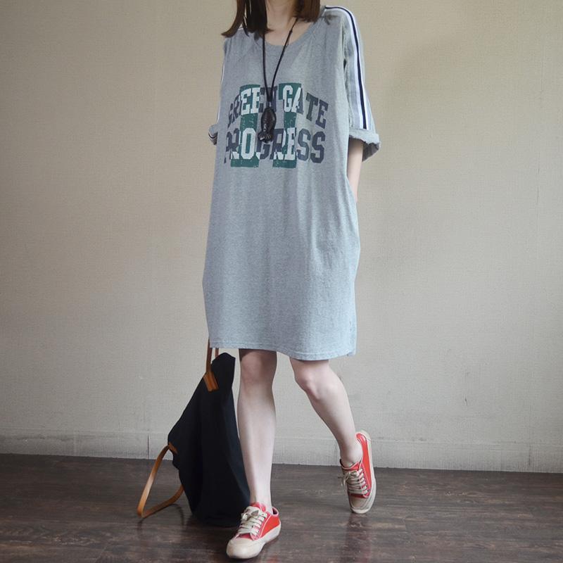 Fashion Casual Loose Letter Cotton Dress - Omychic