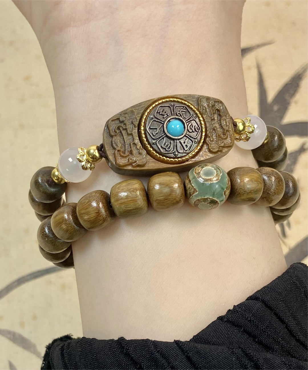 Fine Brown Turquoise Sandawood Chain Bracelet