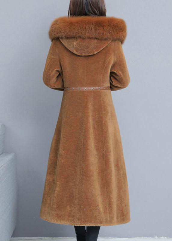 Fine Caramel Pockets Button Thick Winter Long sleeve Coats - Omychic