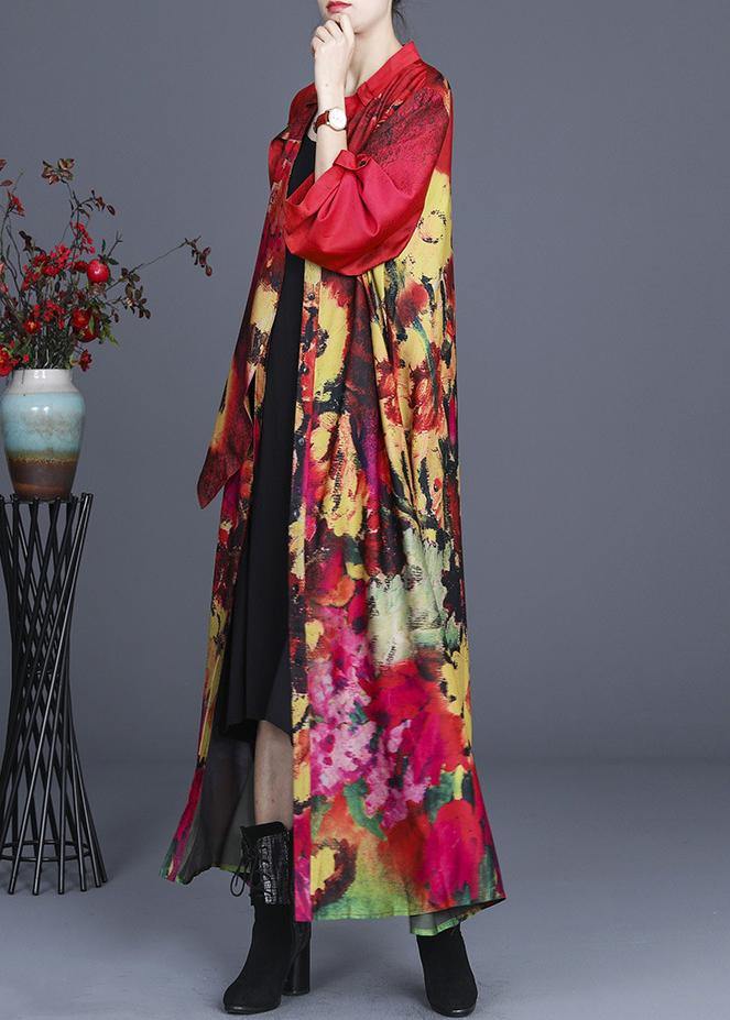 Fine Red Print asymmetrical design Long Summer Spring Dress - Omychic