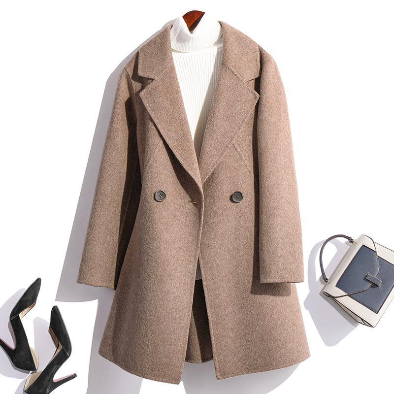 Fine beige wool coat oversized winter coat fall jacket wild - Omychic