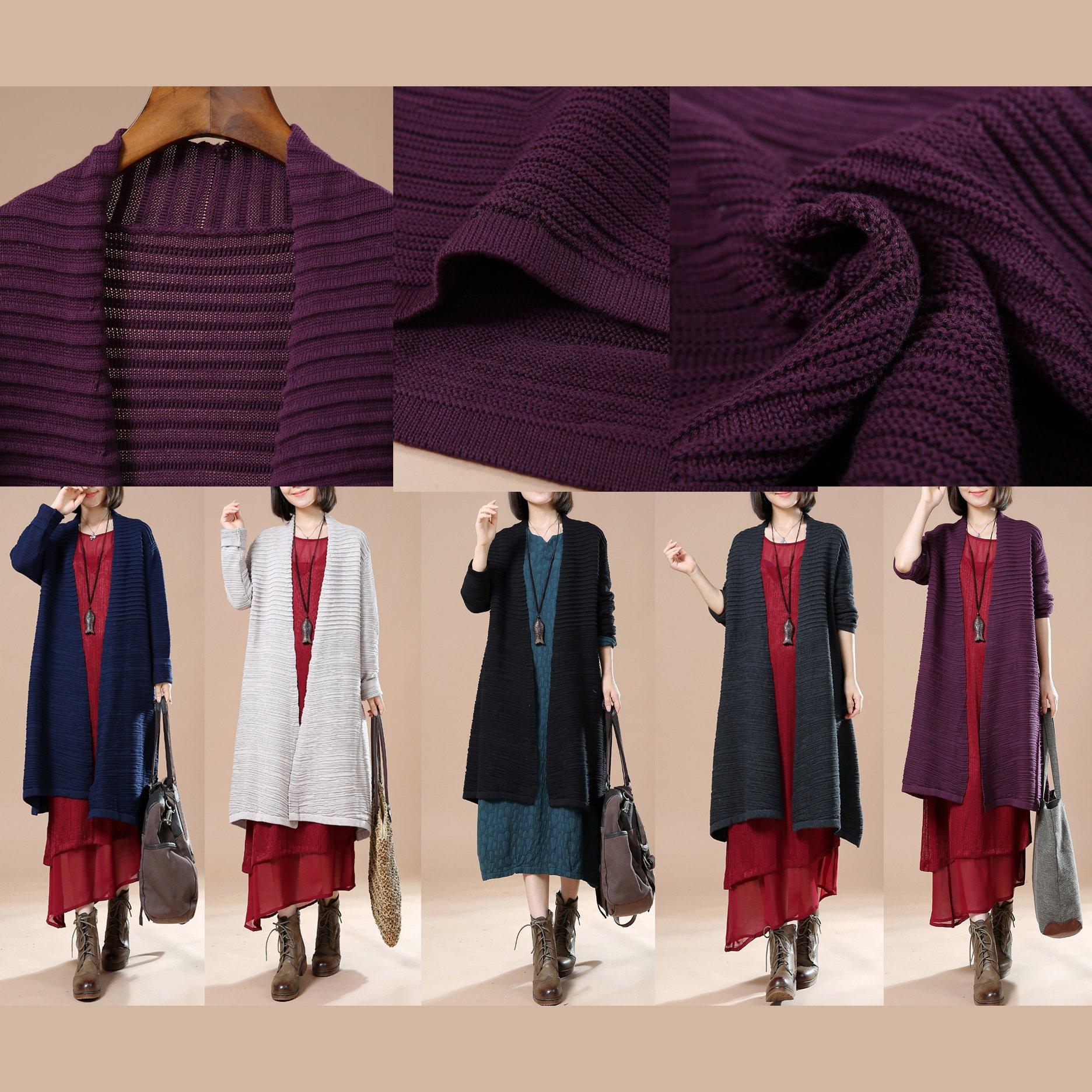 Fine Mulberry knit sweaters oversized coats outwear - Omychic