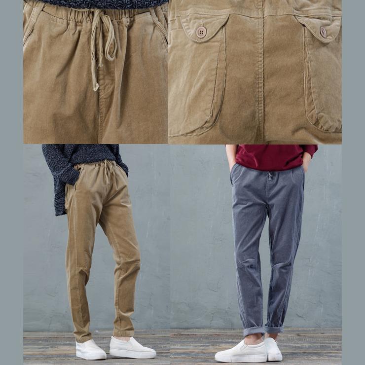Fine camel cordury pants casual women trousers - Omychic