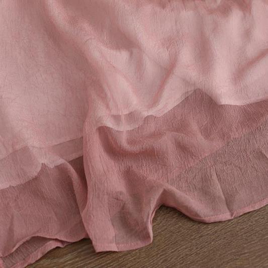 Fine cotton maxi dress plus size Pink Summer Fake Two-piece Pockets Retro Dress - Omychic