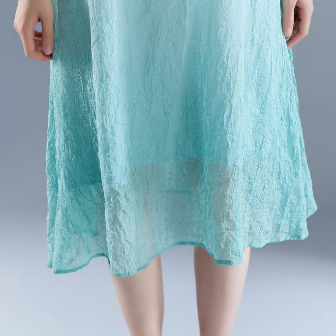 Fine maxi dress stylish Casual Summer Fake Two-piece Green Flower Retro Dress - Omychic