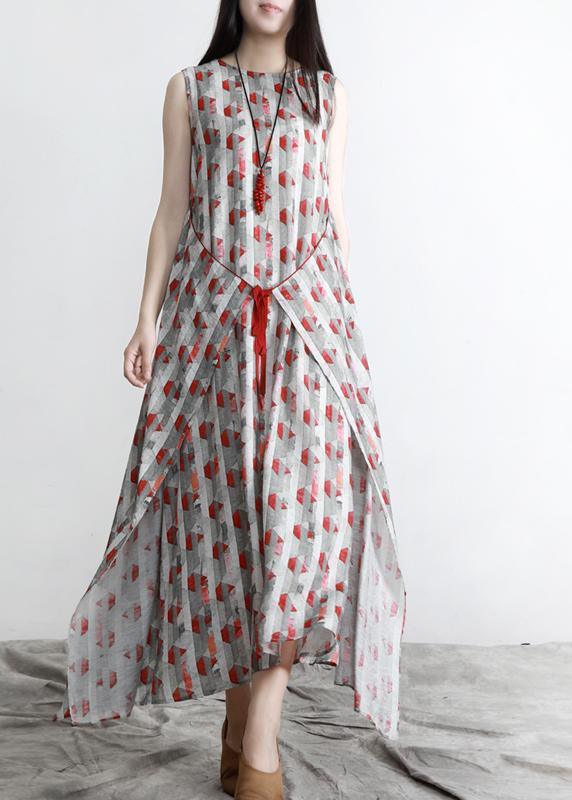 Fitted Print Patchwork asymmetrical design Summer Dress - Omychic