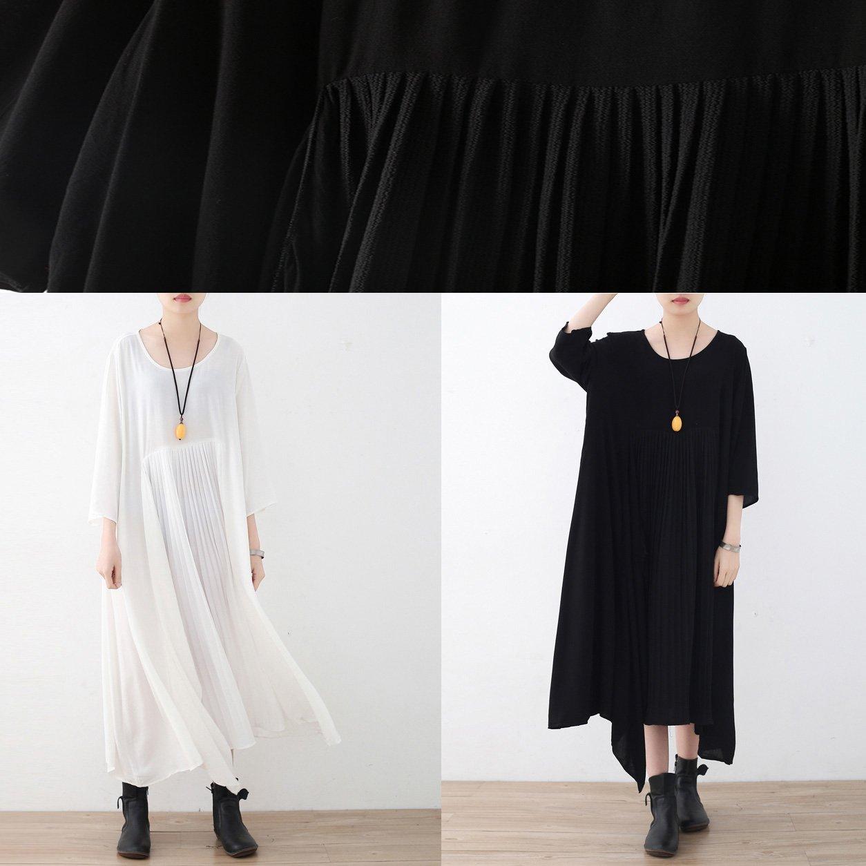 Flowy black chiffon clothes For Women Metropolitan Museum Shirts asymmetric loose Dress - Omychic