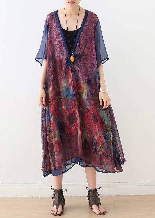 French Print Batwing Sleeve Long Cardigan - Omychic