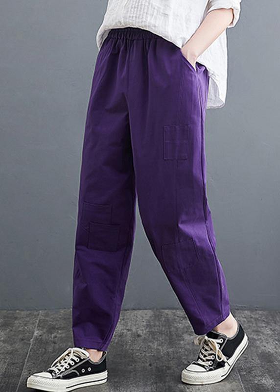 French Purple Pant Fashion Spring - Omychic