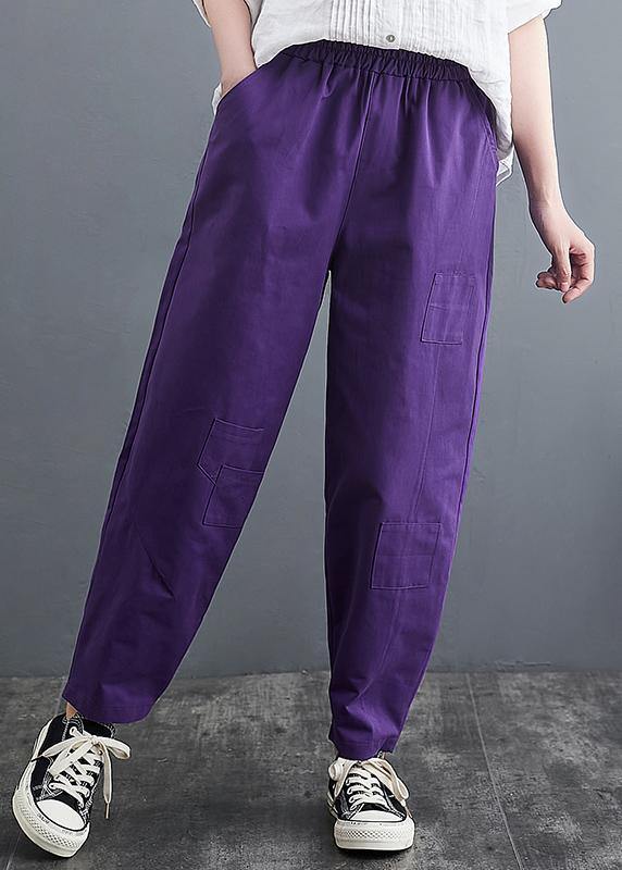French Purple Pant Fashion Spring - Omychic