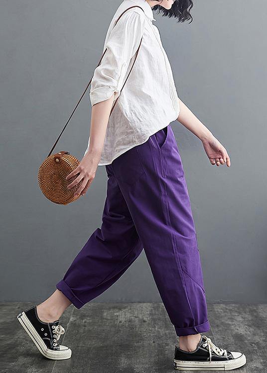 French Purple Pant Fashion Spring - Omychic