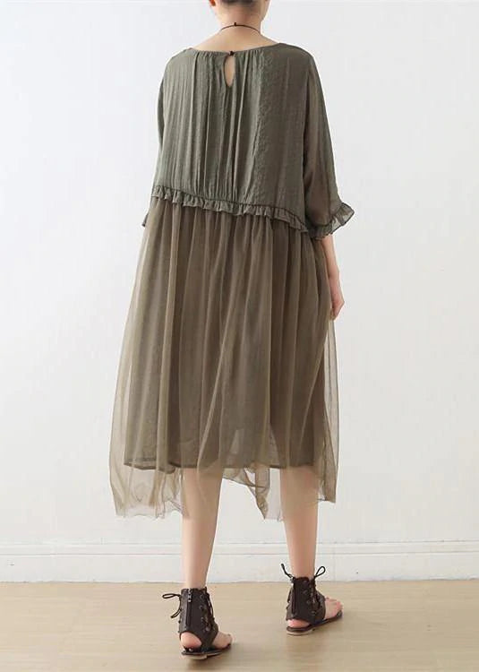2022 Blue Tulle Maxi dresses patchwork chiffon Summer Dresses