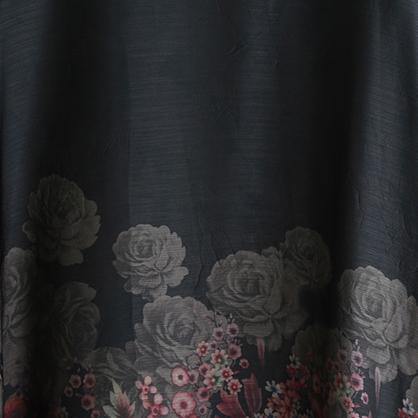 French prints silk cardigan stylish Inspiration black cotton maxi coats patchwork - Omychic