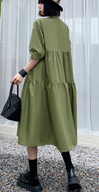 Grass Green Detachable Vest Dress Two Piece Suit - Omychic