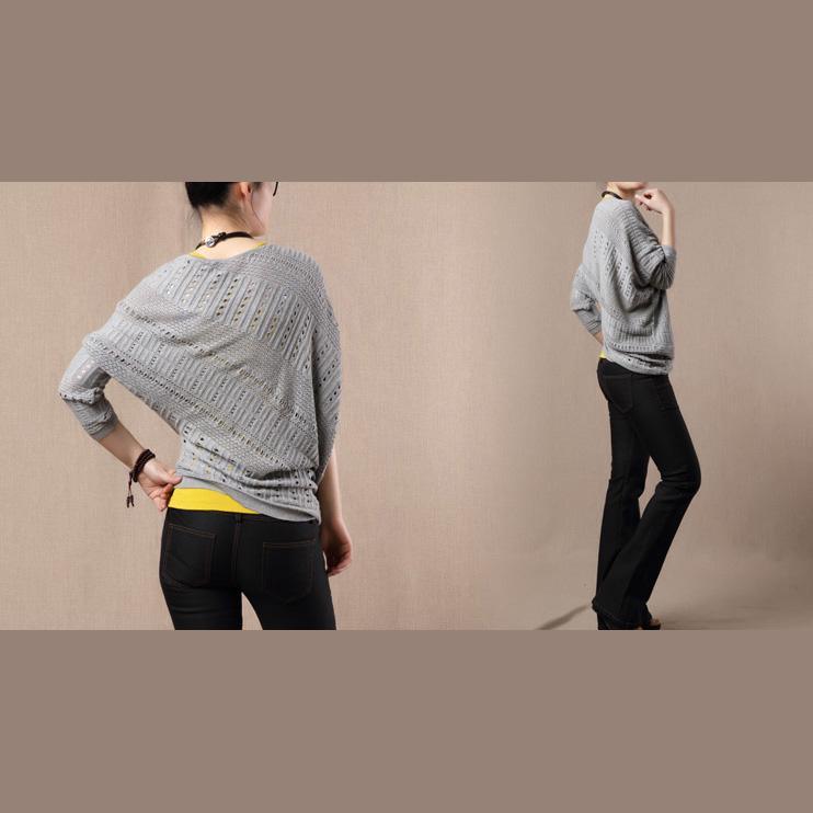 Gray Oversize sweaters shirt - Omychic
