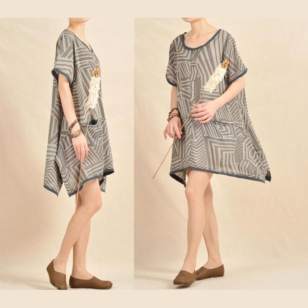 Gray Secret labyrinth sundress oversize shift dress - Omychic