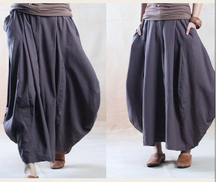Gray line skirt long maxi skirt plus size - The old Melody - Omychic