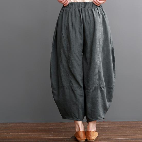 Gray linen bloomers women pants summer knickers - Omychic