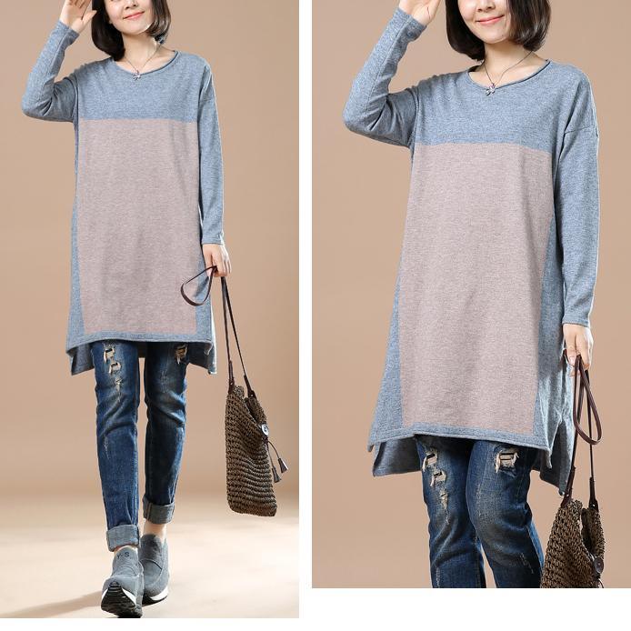 Gray long sweater plus size winter dresses - Omychic