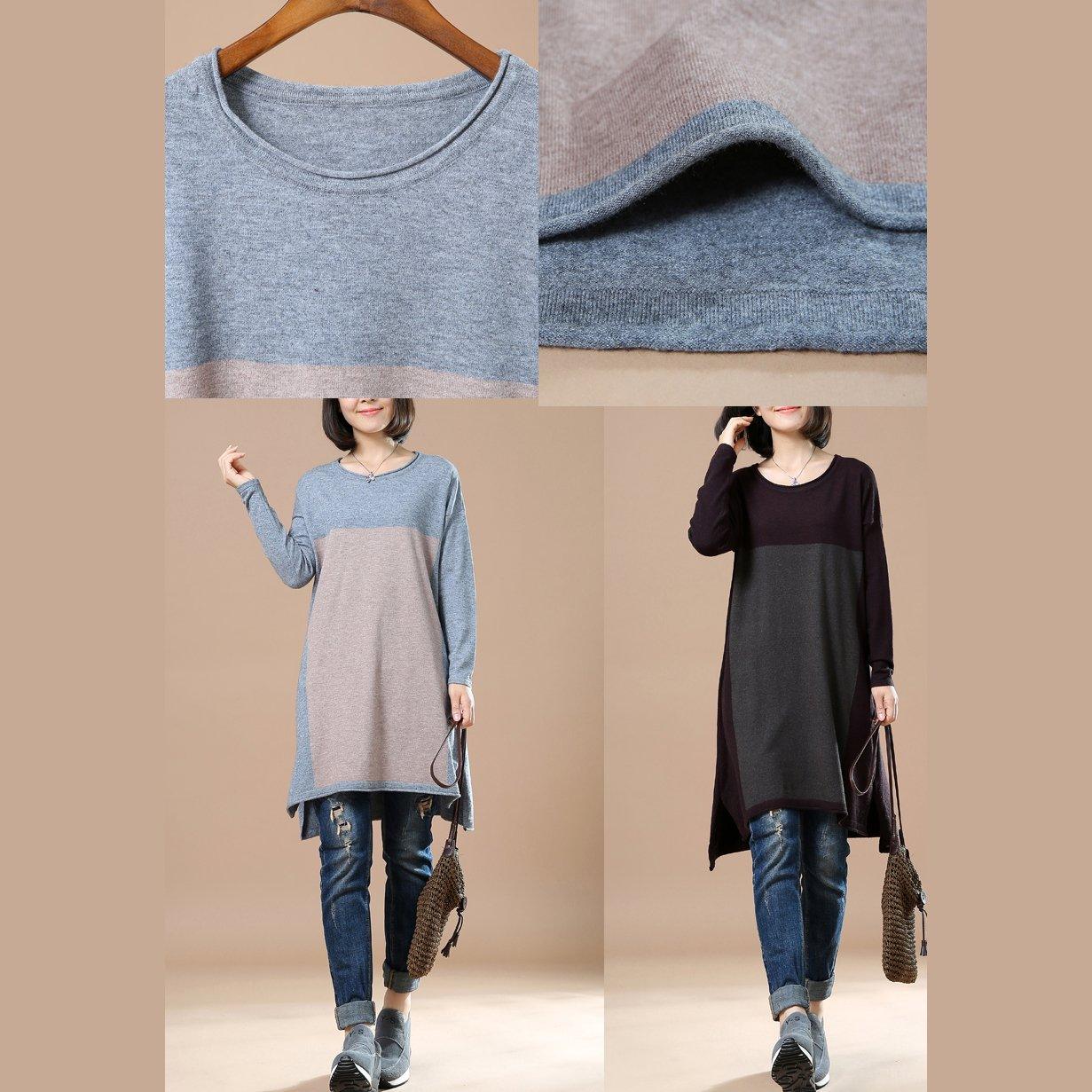 Gray long sweater plus size winter dresses - Omychic