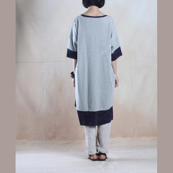 Gray oversize cotton maxi dress summer loose fit sundress caftan-will be available soon - Omychic