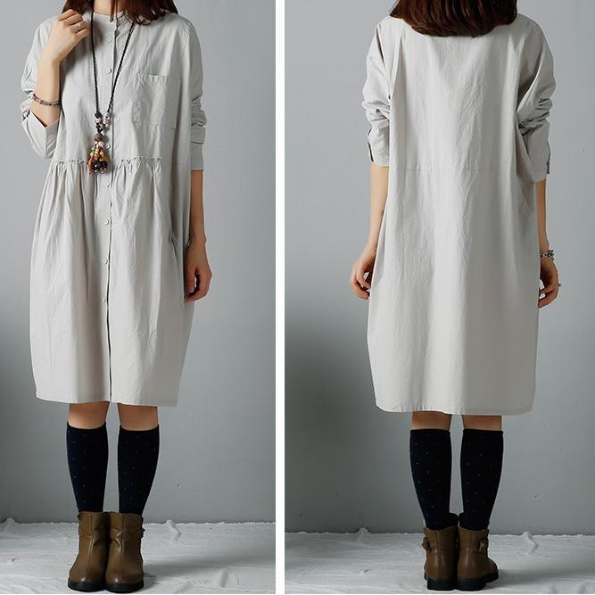 Gray woman shirts plus size shirt dresses - Omychic