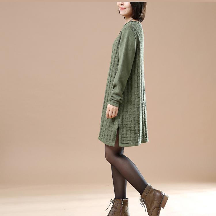 Green oversize new sweaters spring dresses knitted - Omychic