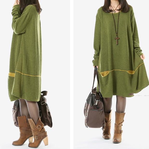 Green sweaters plus size knit dresses - Omychic