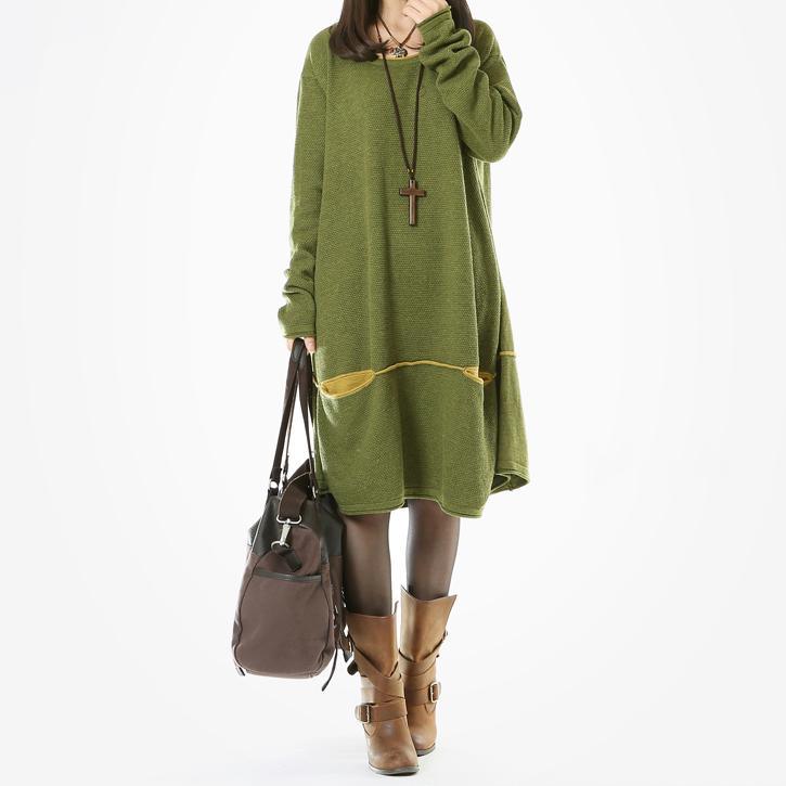 Green sweaters plus size knit dresses - Omychic