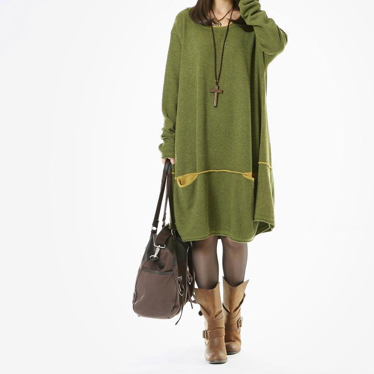 Green sweaters plus size knit dresses - Omychic